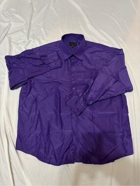 Men's Carolina Bay Purple Dress Shirt - Classic Button-Down 18-18 1/2 x 38-39